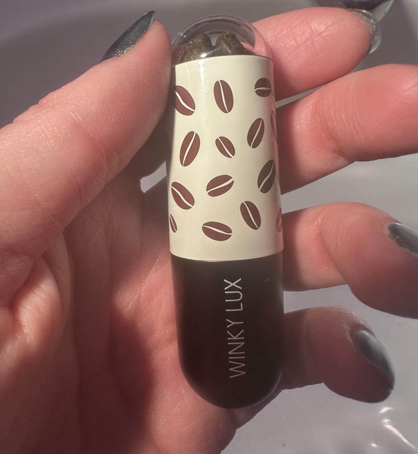 Winky Lux Espresso 'Tini Lip Balm, Ultra-Moisturizing Warm Nude Color with Ceramides, Jojoba Oil, Shea Butter, Vitamin E and Caffeine, Clean Beauty, Cruelty-Free, Vegan, Espresso-Vanilla Scent