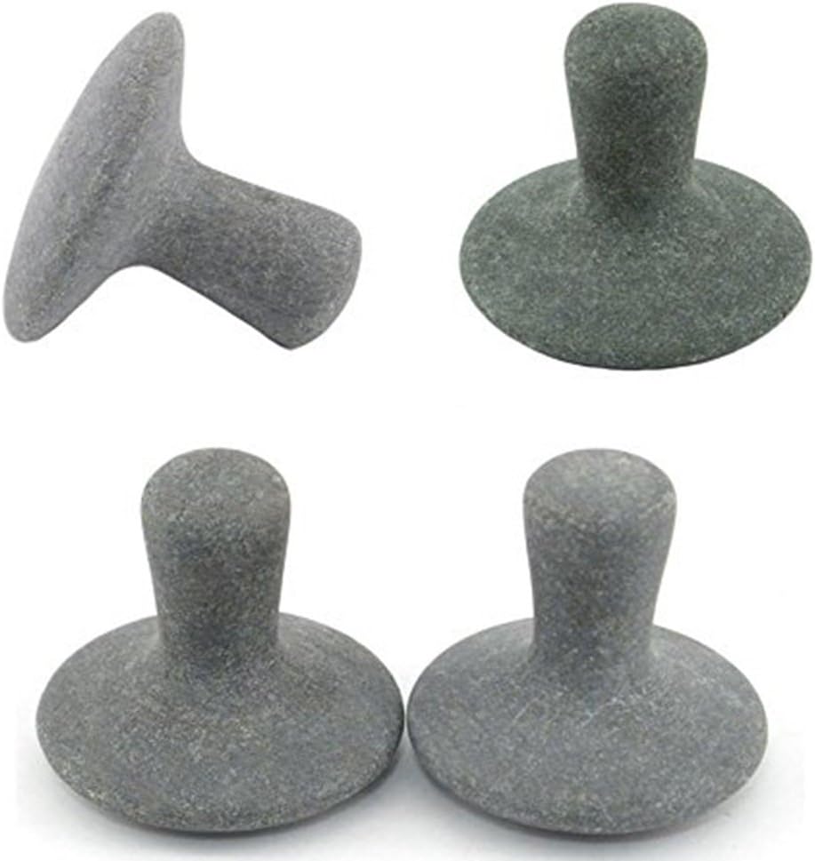 HOT STONE MASSAGE: Zabrina Mushroom Shaped Basalt Stones, 1.96" diameter - Pack of 4