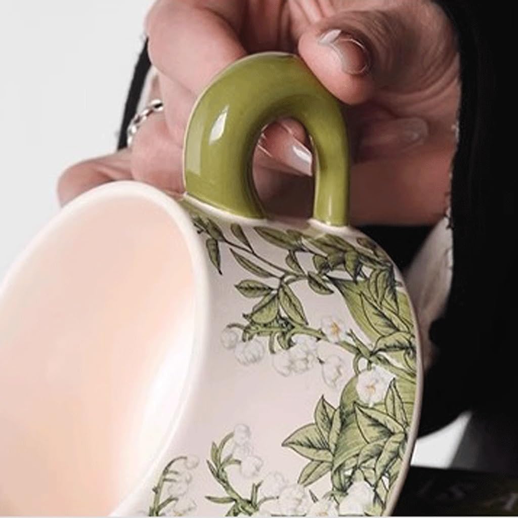 Kubki retro ceramiczny kubek i spodek popołudniowa herbata filiżanka do kawy i spodek kubek do kawy
