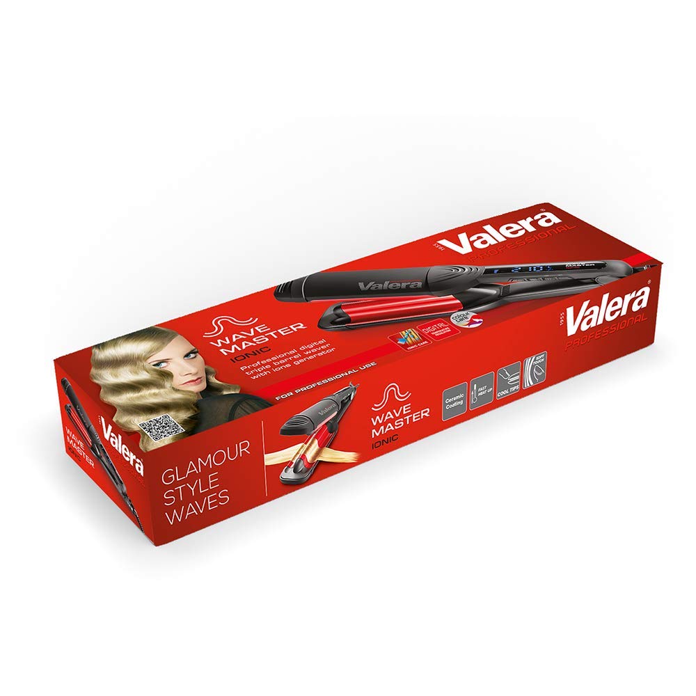 Valera, Wave Master Ionic 647.03, Professionelles Welleisen aus Keramik, für gewelltes Haar, digitale Temperaturkontrolle, Ionen-Generator, schnelles Aufheizen und automatische Abschaltung, Swiss Made