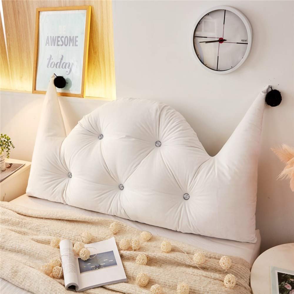 RUYII Bed Pillow Crown Sofa Cushion Backrest Soft Plush Throw Pillow,White-200×70cm