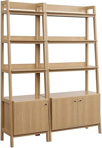 Modway Vitrinas de estantería en roble - Juego de 2