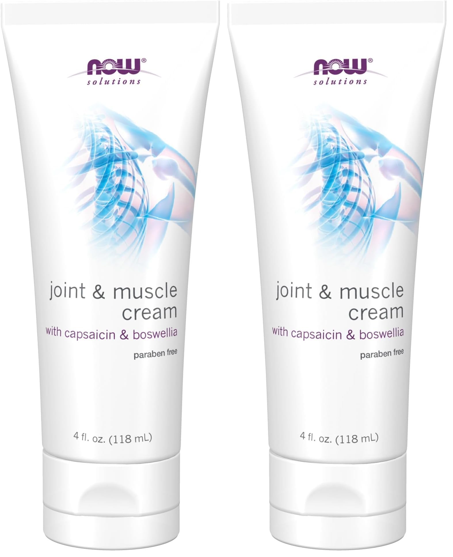 NOW Solutions, Joint & Muscle Cream with Capsaicin and Boswellia, Paraben Free, 4-Ounce (Pack of 2)