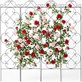 Thealyn Garden Trellis for Climbing Plants, 4 Pack 48" x 12.5" Metal Trellis for Potted Plants, Rust-Resistant Plant Support for Indoor Outdoor Use, for Ivy Clematis Vines Flowers, Black