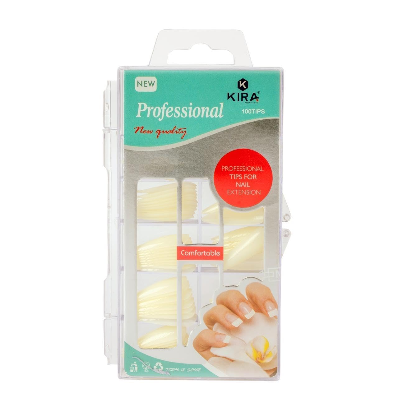 KIRA Stiletto Sharp False Nails White Full Cover Artificial Fake Nail Art Tip 100Pcs For Nail Salon (56-11)-image-4