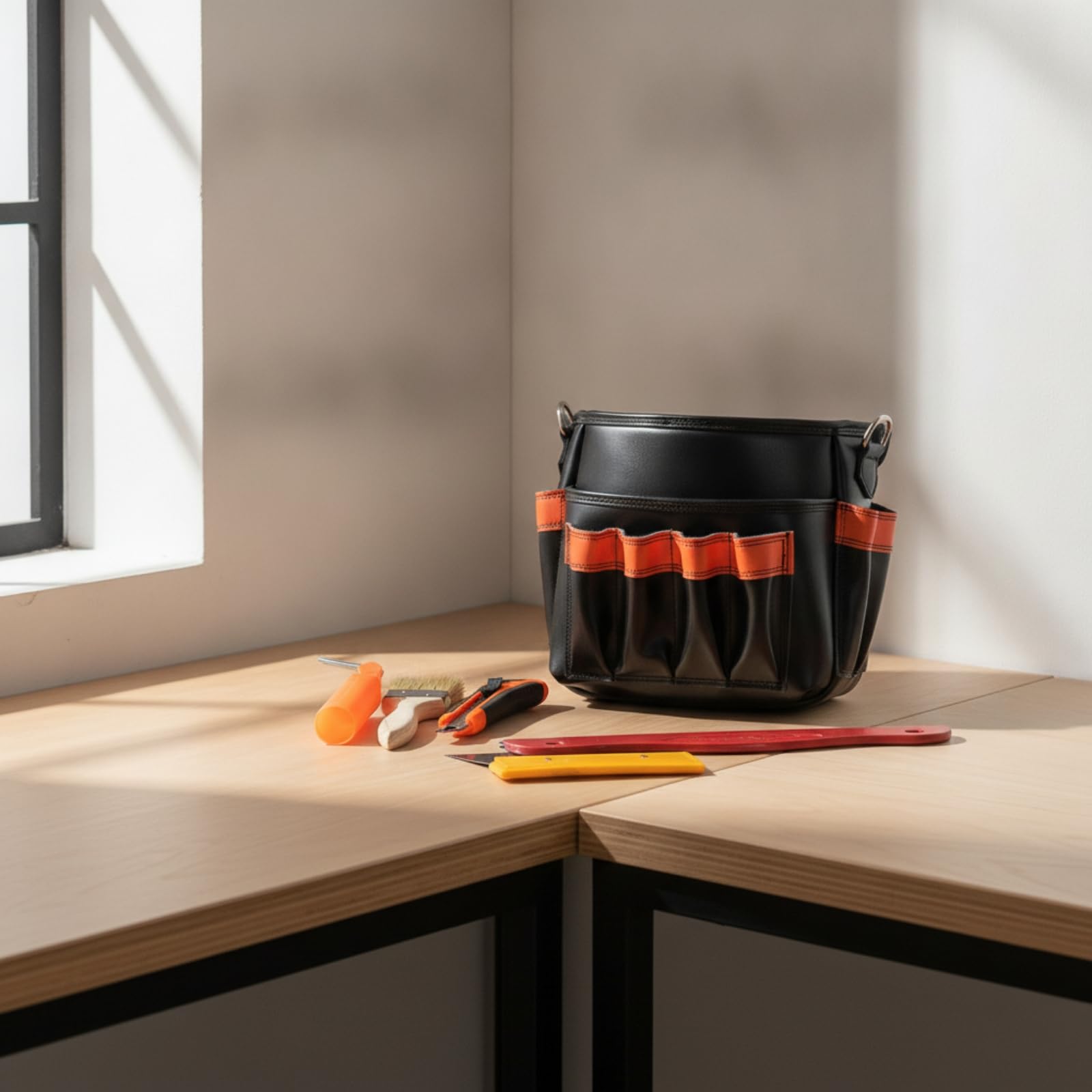 Pochette à Outils Solide Sacoche à Outils Spacieux Trousse pour Installateurs, Chantier