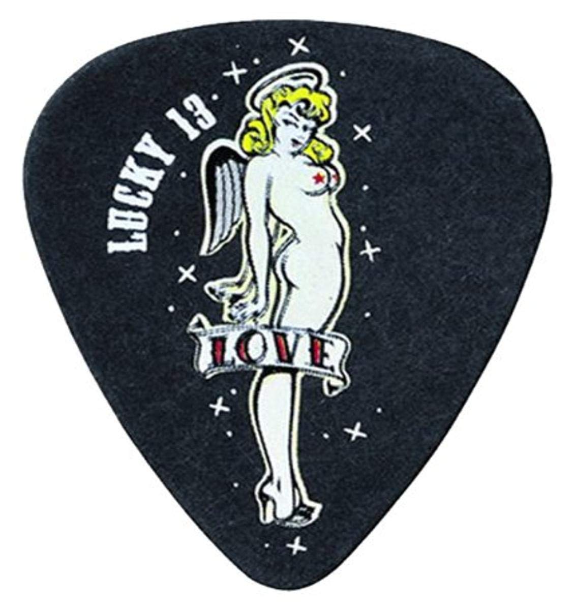 JIM DUNLOP Púas Lucky 13 serie II, Saco de 36, 0,73mm, Love Girl, Negro