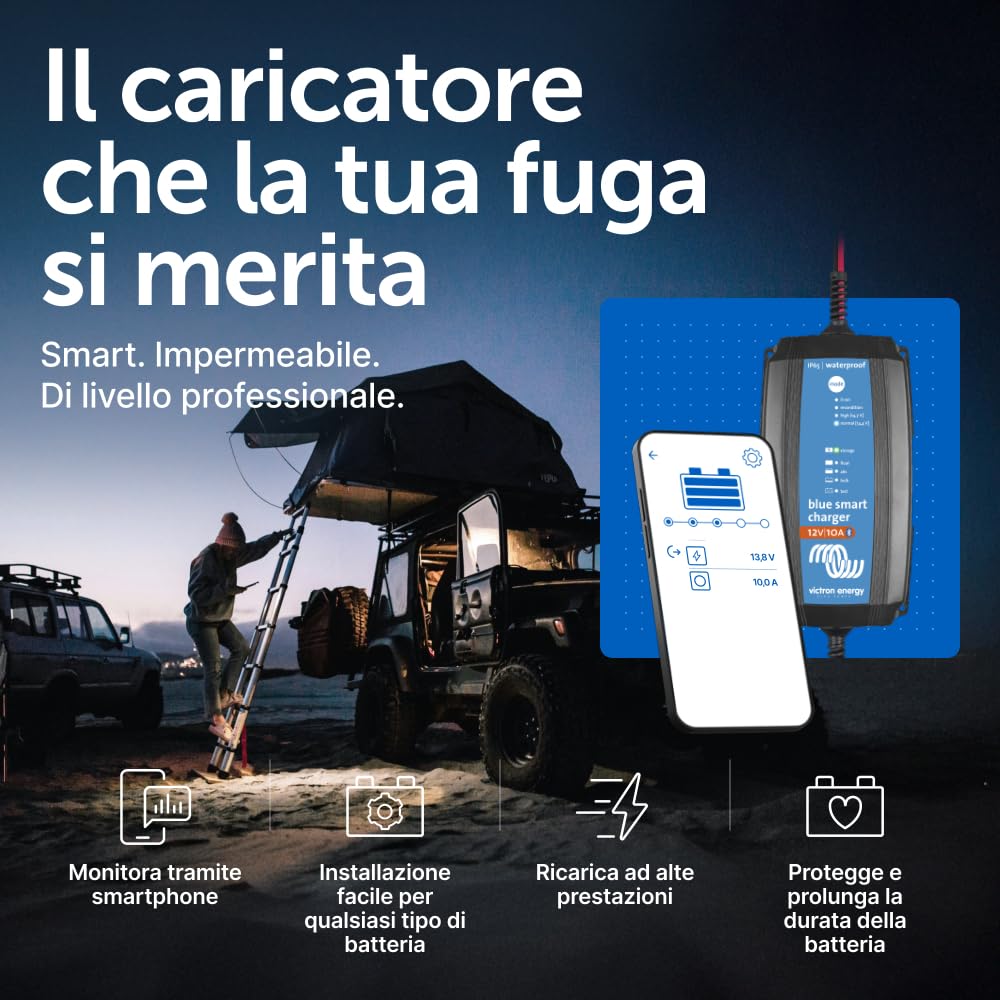 Victron Energy Blue Smart IP65 12-Volt 10 amp 230V, Caricatore Batteria, Bluetooth (CEE 7/17)