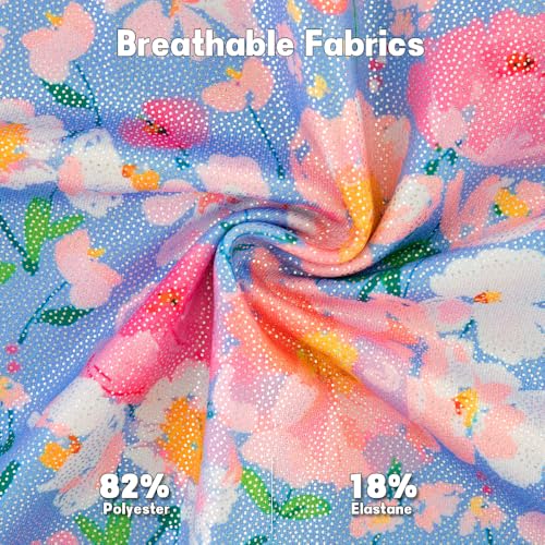 Leotards for Girls Gymnastics Toddler Dance Biketards Mermaid Unicorn Athletic Dance Wear Shiny Rainbow Blue Hotpink