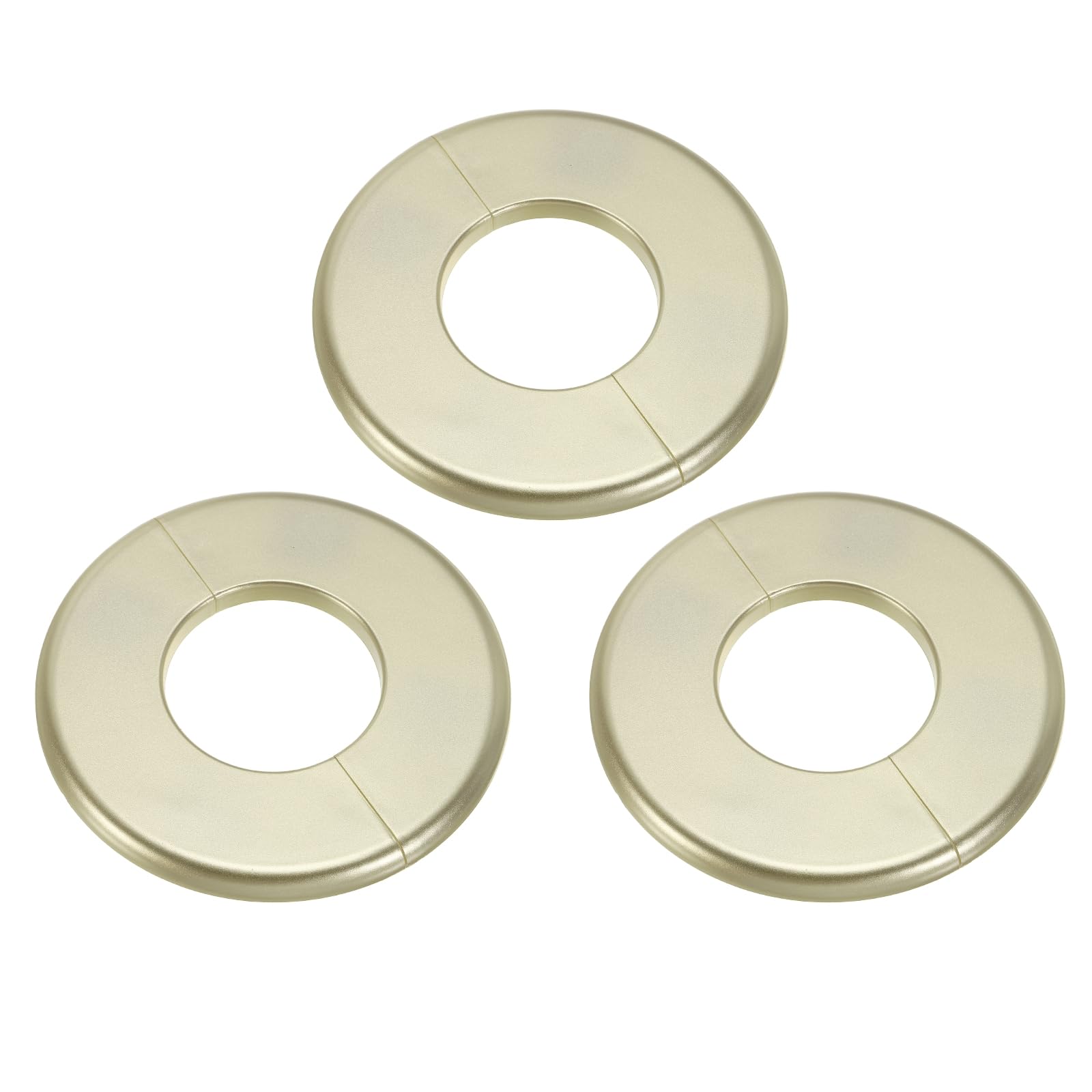sourcing map 3Pcs Wall Split Flange, ABS Self-Adhesive Escutcheon Plate for 51mm/2" Diameter, Water Pipe Cover for Kitchen Toilet Faucet Decoration, Gold