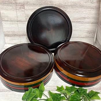 未使用　香川漆器　讃岐彫　独楽塗　天然木　三段丸重　重箱　菓子器　茶道　茶道具 Amazon.co.jp: 香川漆器 讃岐彫 独楽塗 天然木 二段丸重 重箱 菓子器