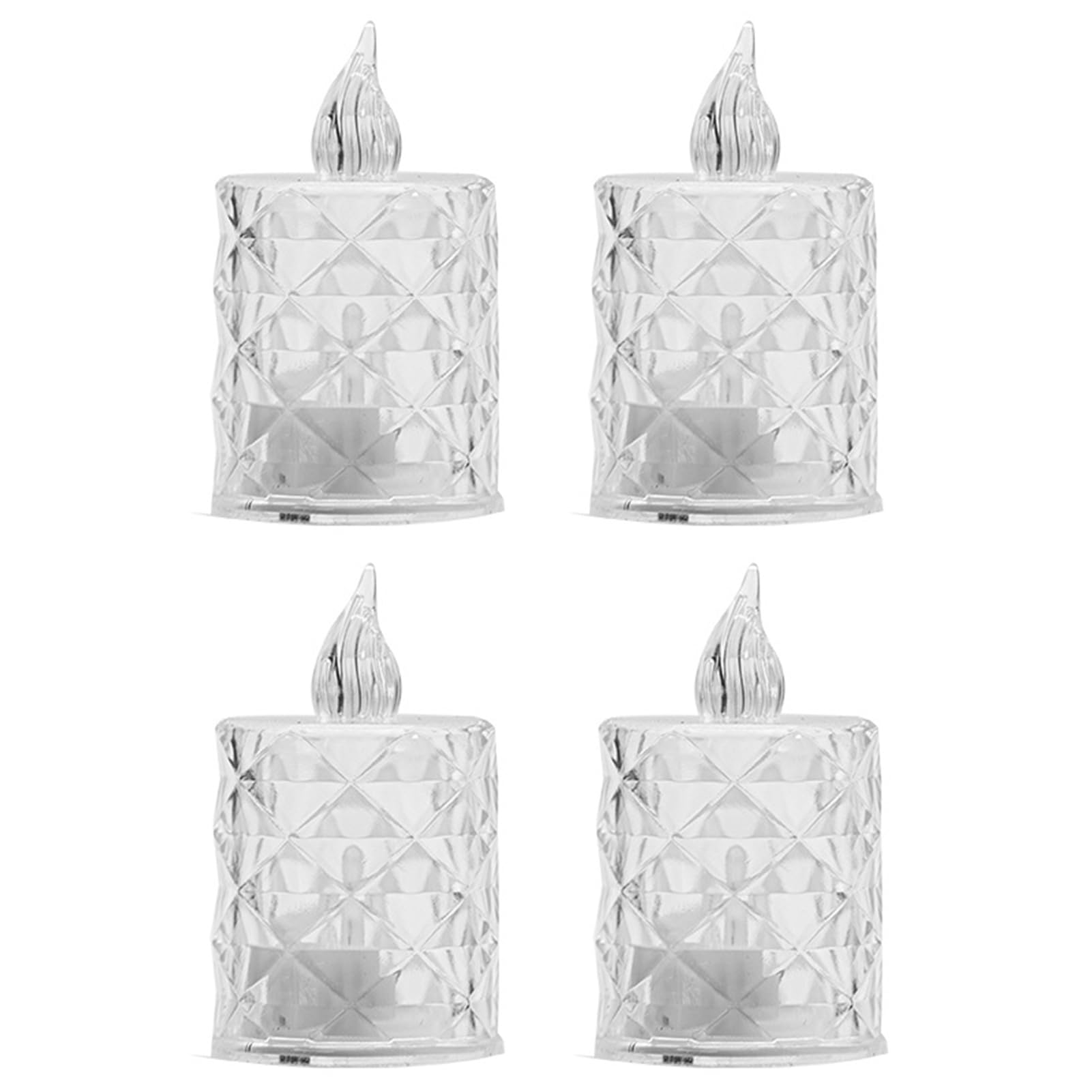matumou 4Pcs Crystal Flameless Lights Tealight Candles -Operated Twinkling Light Fake Candles for Weddings Home Decor