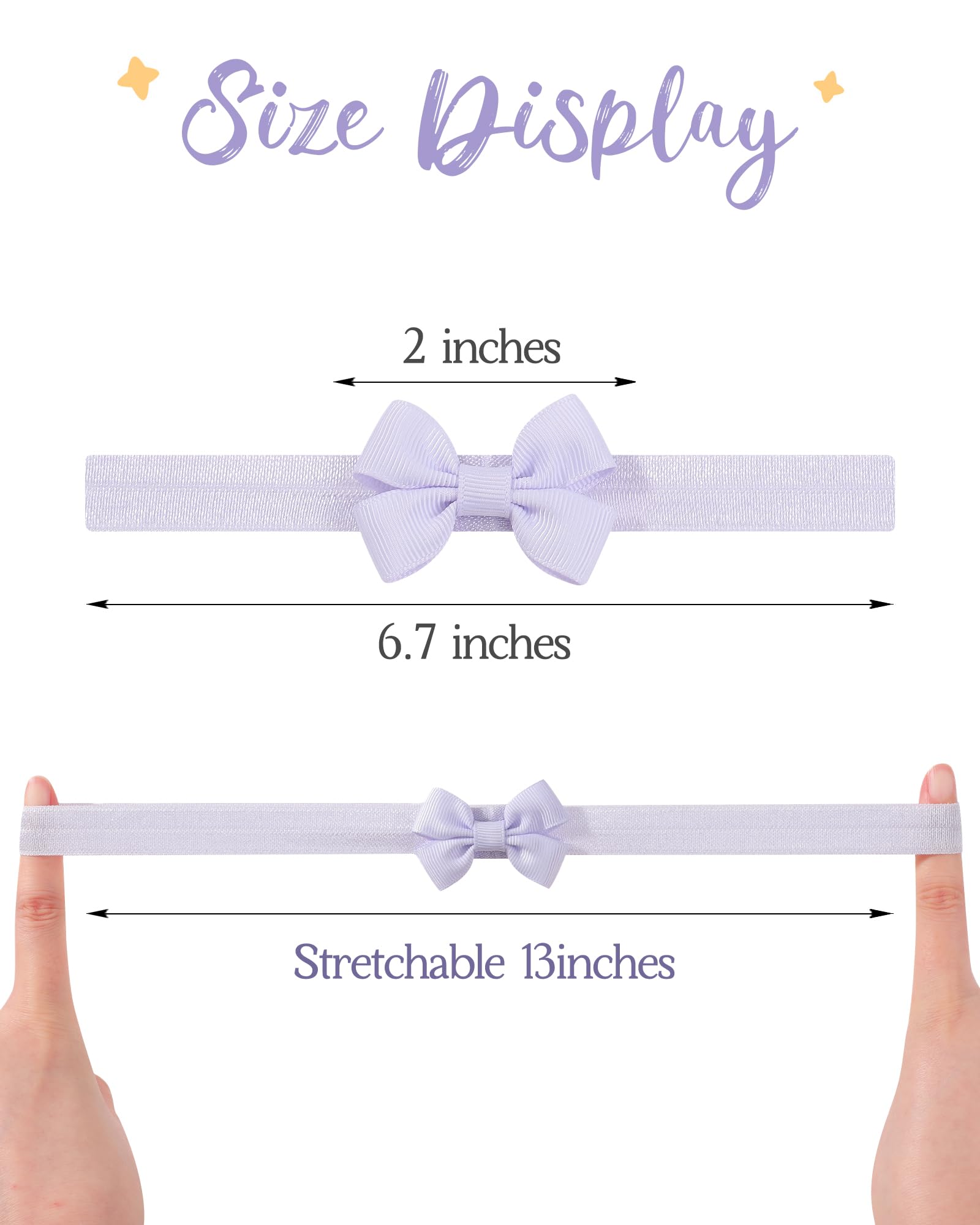 jollybows 40pcs Baby Girls Bows Headbands Elastic Hairband Ribbon Bow Hair Accessories for Newborns Infants Toddlers and Kids Style B - Image 2
