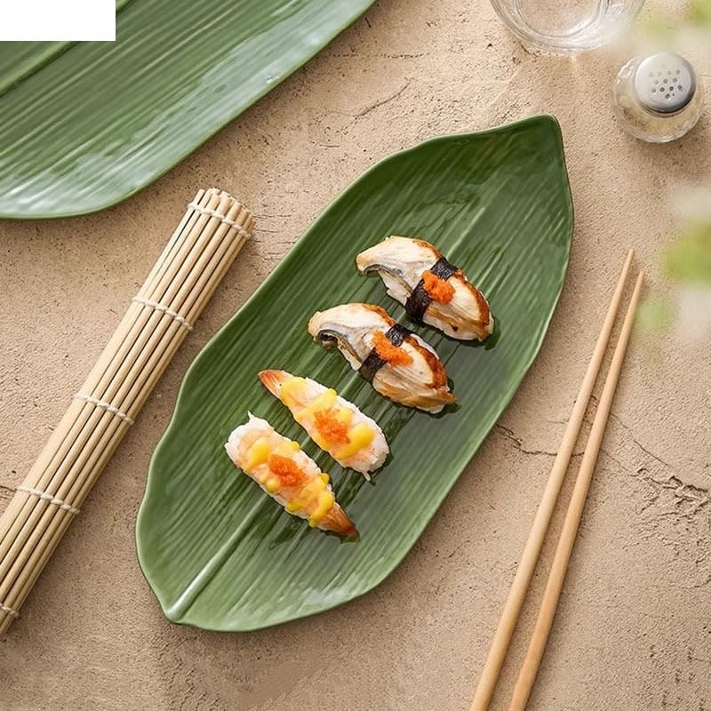 Forniture Per Feste Piatto da pranzo in ceramica a forma di foglia creativa Piatto da sushi Piatto da dessert Piatti da snack Piatti da sashimi Stoviglie da ristorante Piatti Della Festa (Color : B 1