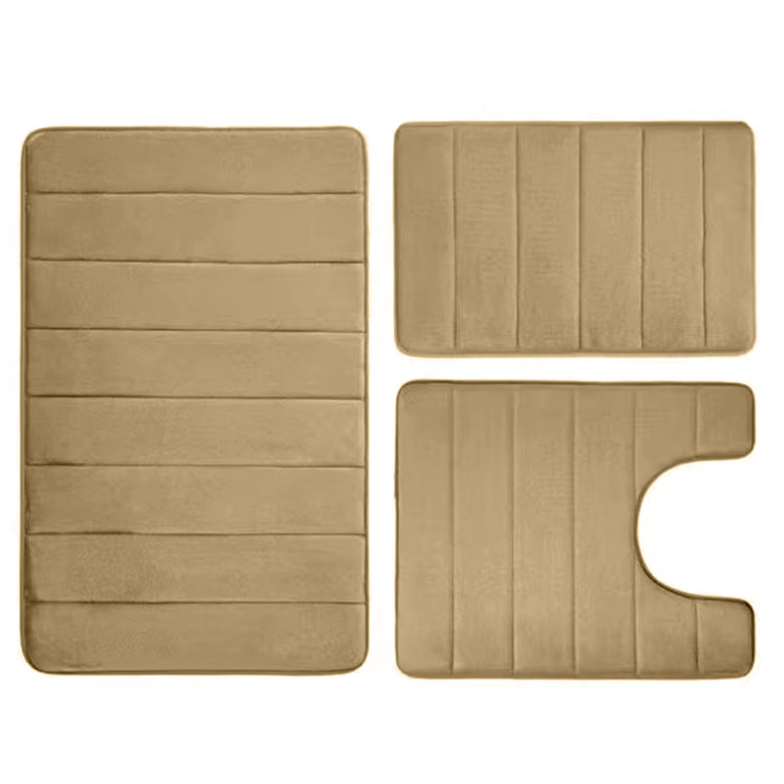 NEWFT Absorbent Flannel Bathroom Rug Set NonSlip Bath Mats Washable for Salon and Shower Flannel Bath Rug