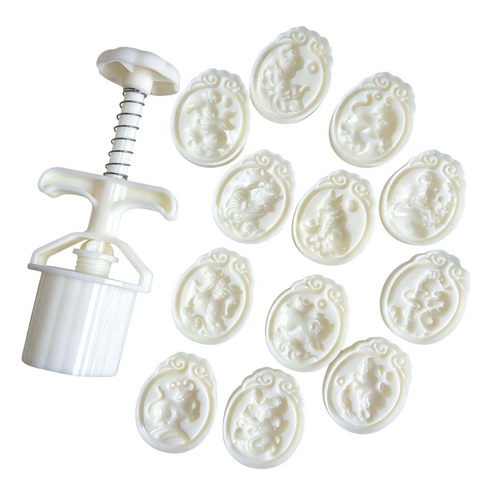 Ljmyy Dessert 3D Dessert Pressing Tool Animal Shape Pastries Tool ABS Texture Suitable for Festival Baking