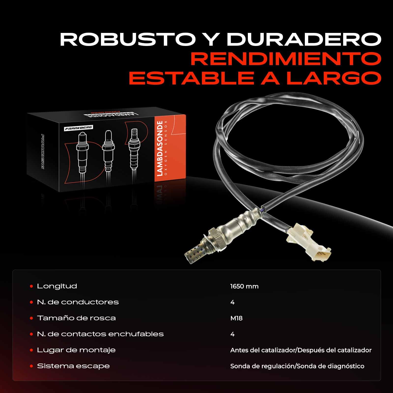 Frankberg Sensor Lambda 96229977 | Compatible con: Berlingo/Berlingo Primer monovolumen GFK GJK MF, 306 7B N3 N5, C4 Yo LC_, Vagón 9-5 YS3E, 307 Descanso 3E