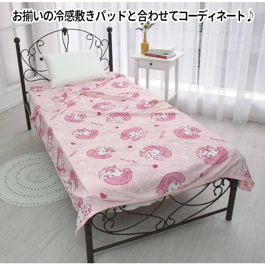 真夜中のメロクロ　敷パッド　シングル　マイメロディ サンリオ　寝具 真夜中のメロクロ ひんやりマット ひんやり寝具 クール敷パッド