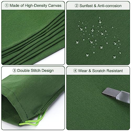 PATIKIL 4' x 6" Sand Bag for Flooding 5 Pack Long Canvas Sandbags Thickened Water barriers for Flooding with Binding Elastic Band for Door Flood Control Green - Image 3