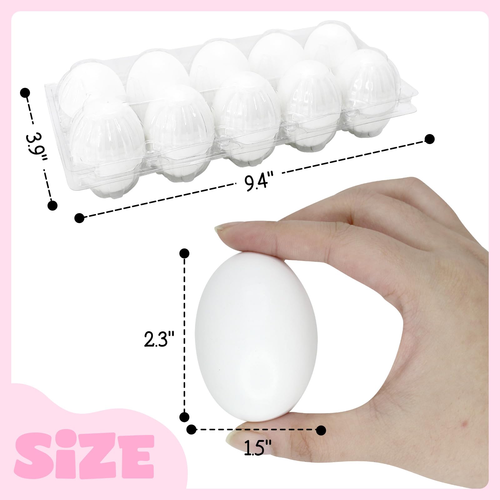 10 Pcs White Wooden Eggs Realistic Easter Eggs Wooden for Kids DIY Crafts, Hunts, Basket Stuffers, School Activities and Home Decors