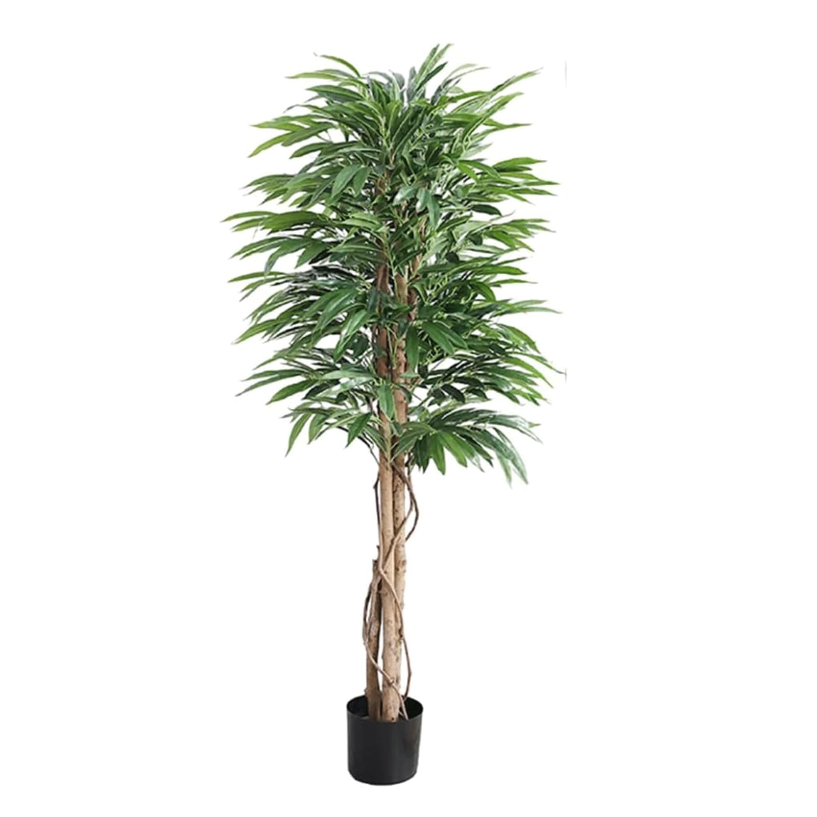 GLJTUO fake tree 4.9 Ft Artificial Trees Fake Tree With Black Pot Simulation Willow Leaf Potted Plant For Living Room Artificial Plant Decor Realistic Design