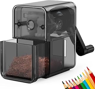 Pencil Sharpener Black, Manual Pencil Sharpener with Stronger Helical Blade to Fast Sharpen for Kids, School, Classroom, Home, Artists, Ideal for No.2/Colored/Art Pencils