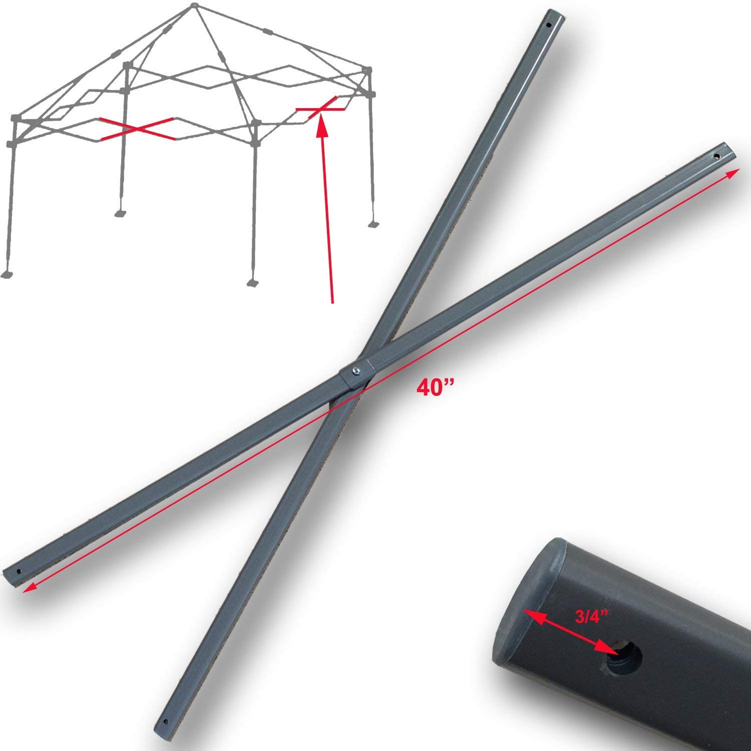 for Coleman 10' x 10' Straight Coleman Shelter Canopy Gazebo 40' Middle Truss Bar Replacement Parts : Everything Else