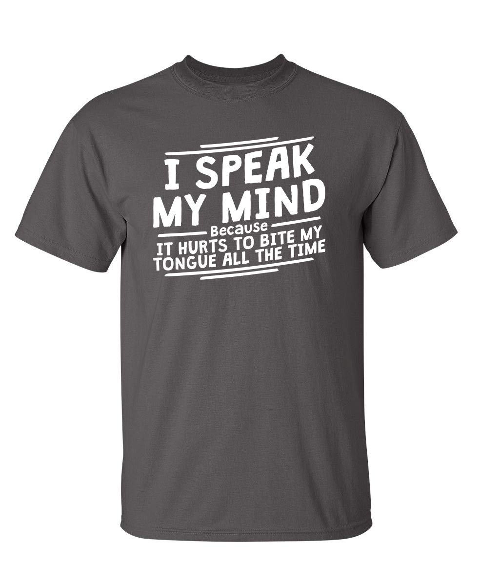 It Hurts to Bite My Tongue Sarcastic Men's Tee Shirts | Funny Statement Shirt | Graphic Novelty Sarcastic Funny T Shirt