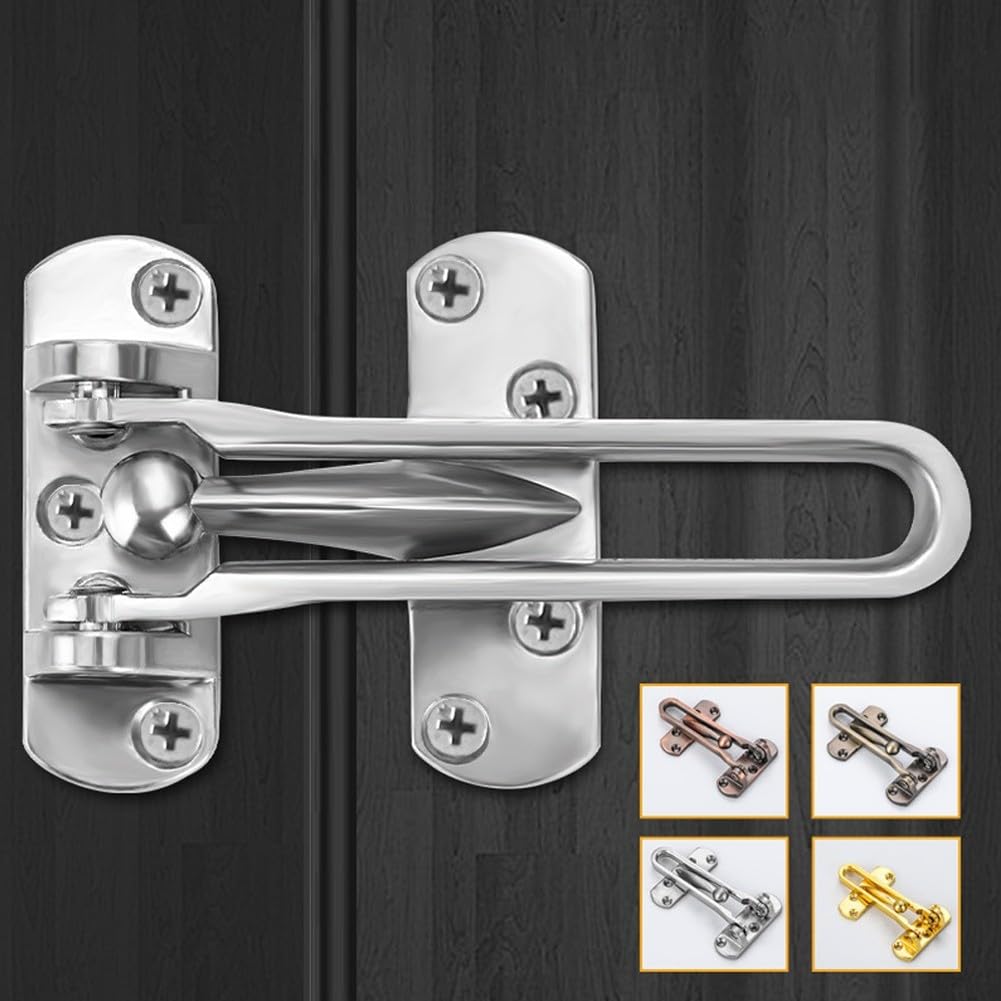 Protector de puerta de seguridad para niños, color plateado, evita aperturas no autorizadas, ideal para niños y mascotas, fácil instalación, solución de seguridad para el hogar