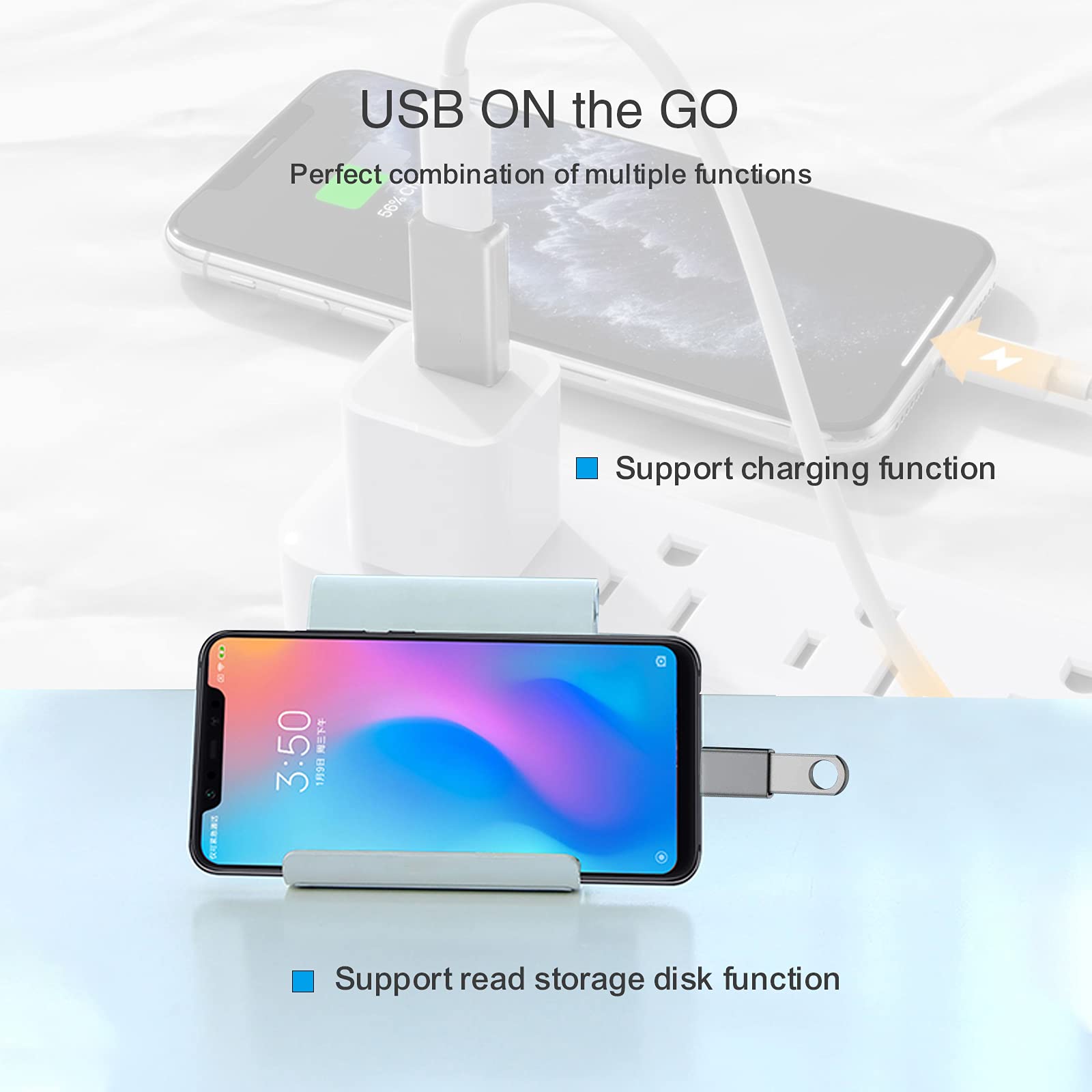 Helos OTG Adapter – USB 3.1 A Auf USB-C, Premium-Aluminium, Dunkelgrau