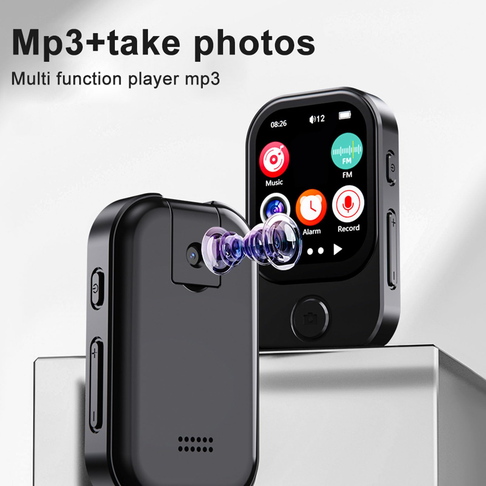 128GB Lettore MP3 Bluetooth 5.4, Oilsky 2,4'' Schermo Touch Mp3, Lettore Musicale MP3 Portatile con Altoparlanti, Radio FM, Ebook (Nero