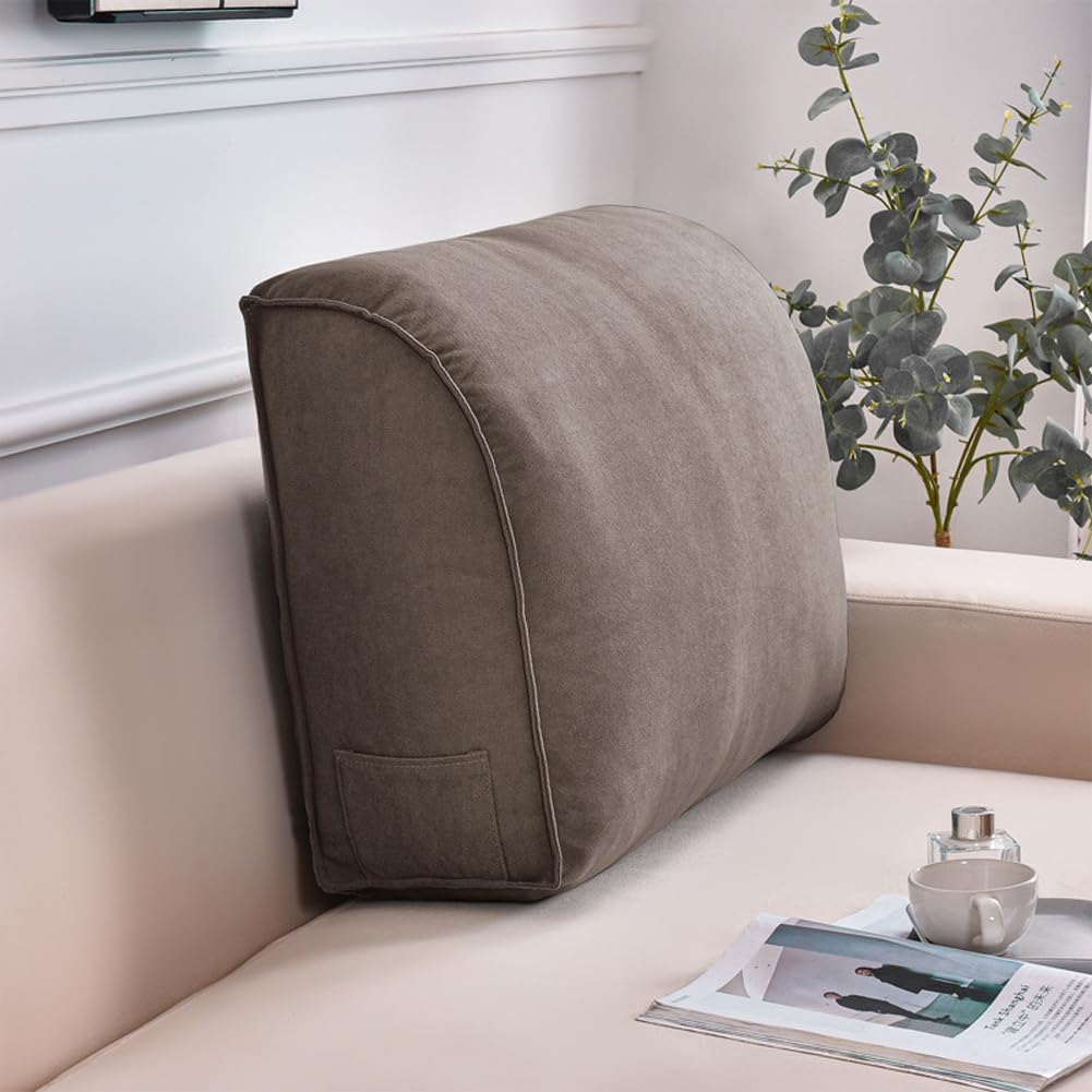 YURRO Coussin de dossier très épais pour canapé et lit, grand coussin de soutien lombaire pour lecture, coussin de soutien de la taille, coussin de tête de lit avec housse amovible, 60 x 45 x 20 cm,