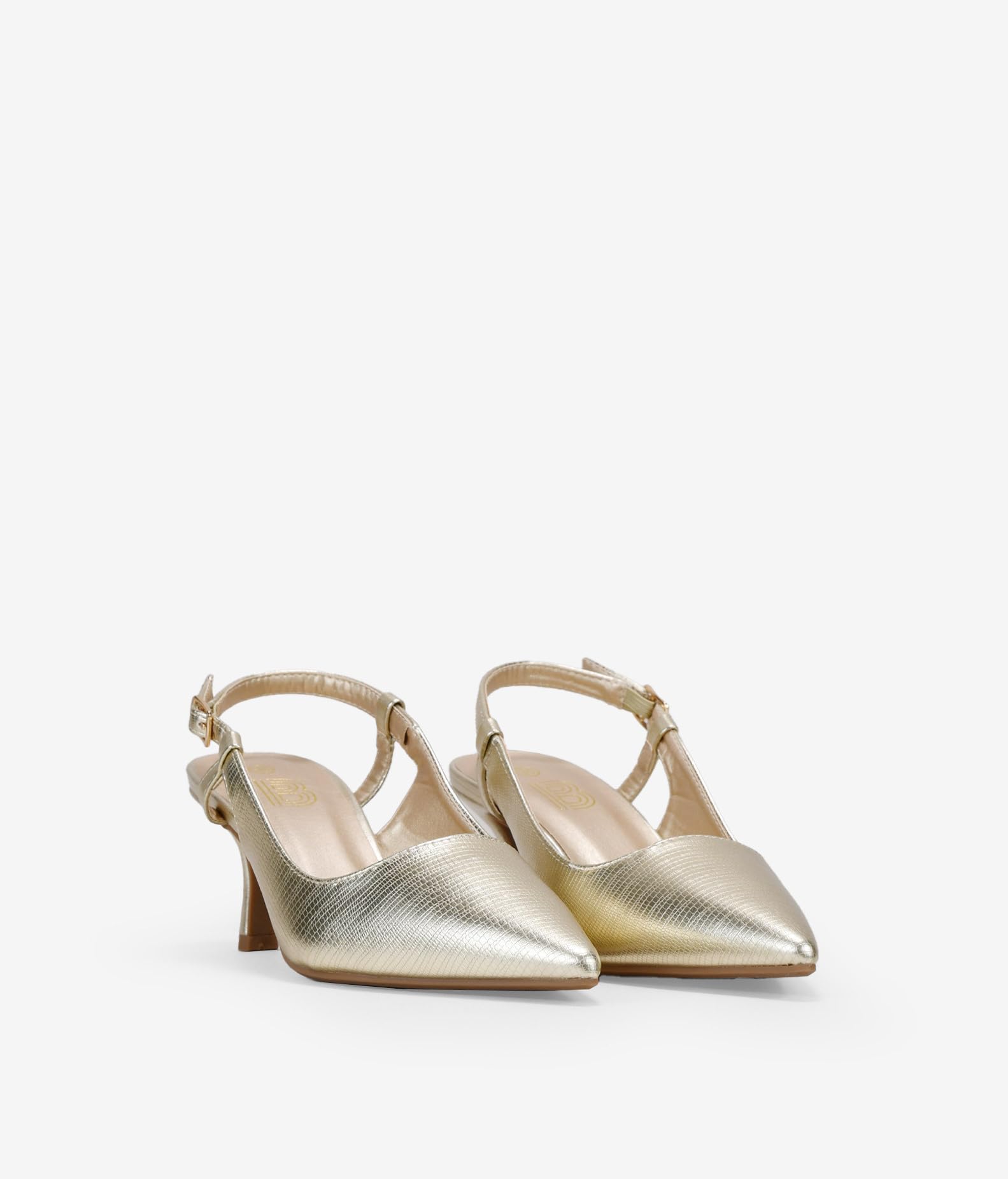 BOSANOVA Chaussures de salon détalonnées pour femme avec gravure animale imprimée, finition à bout et talon fin Kitten de 6,5 cm, fermeture à bande arrière avec boucle. Chaussures pour femme