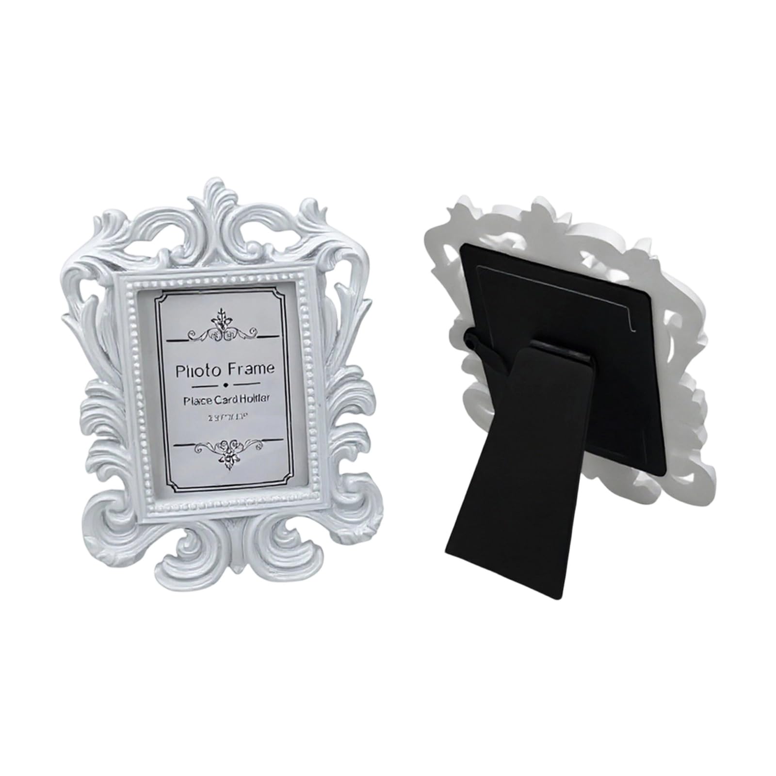 Tsophreniq 2Pcs Antique European Resin Small Picture Frame Decorative Ornate Photo for Wedding Anniversary Tabletop Display European Picture