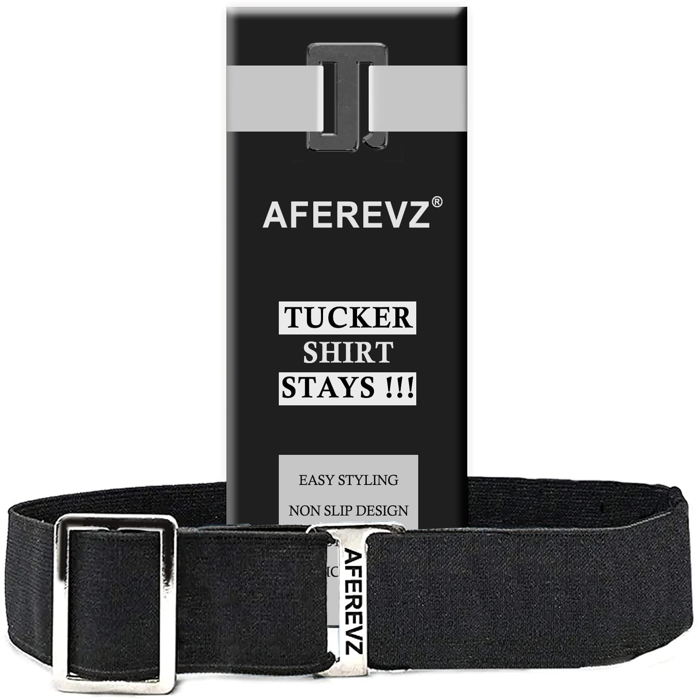 aferevz Tucker Shirt Stay Belt with Anti-Slip Technology, Elastic Formal Garter With Adjustable Size And Stretchable Material, for Office and School Wear For Men And Women (Black)-picture-30