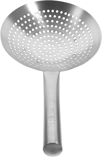 Colador grande de cuchara, colador de acero inoxidable, cuchara para pasta, cuchara para freír, utensilios para cocina, hornear