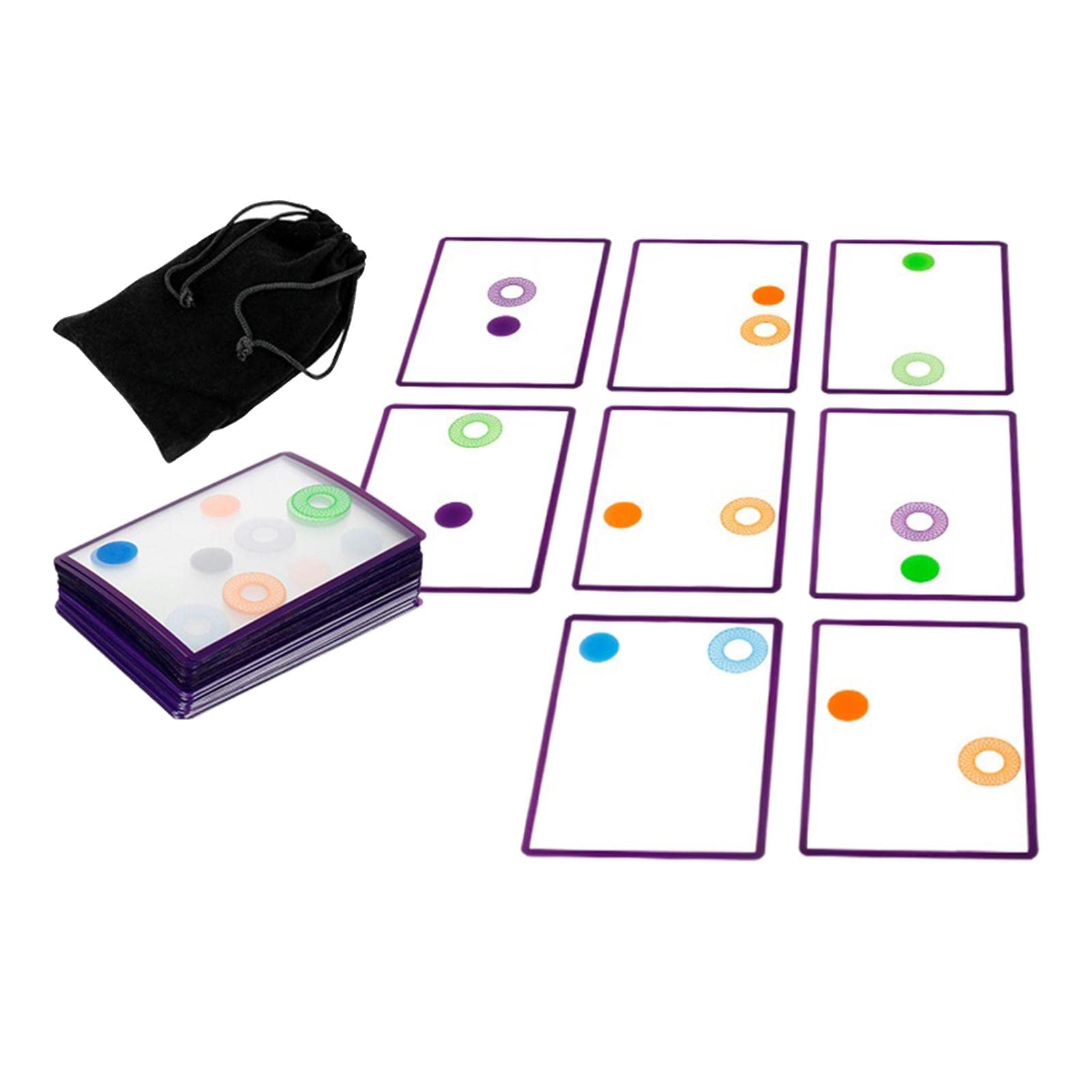 Wmqbjta Swish Overlapping Card Game Toy Set: Spatial AI Thinking Puzzle, Parent-Child Interaction Toy for Preschoolers And Teenagers, Black Purple