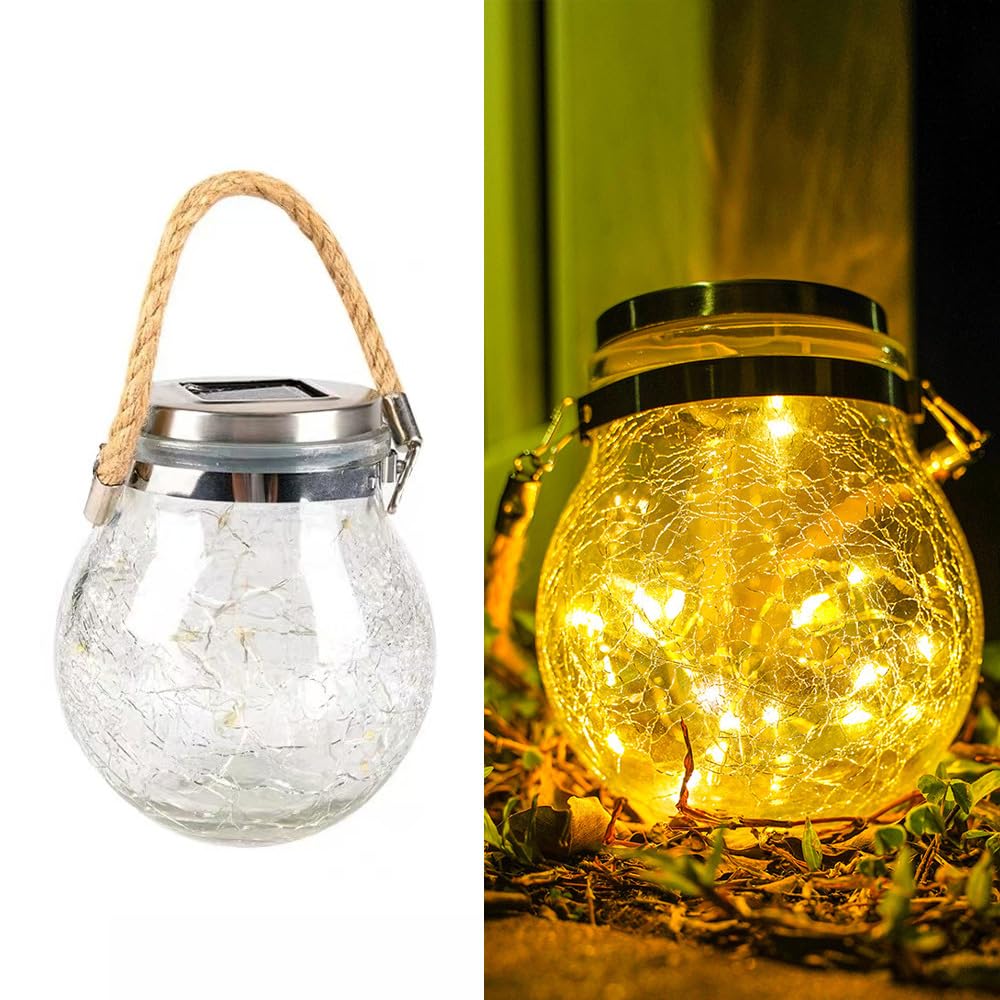 YZYOE LED Solar Wishing Bottle Lights,Outdoor Courtyard Decoration Glass Bottle Warm Light Pendant lamp Wireless Dusk to Dawn Waterproof Garden Road Landscape lamp