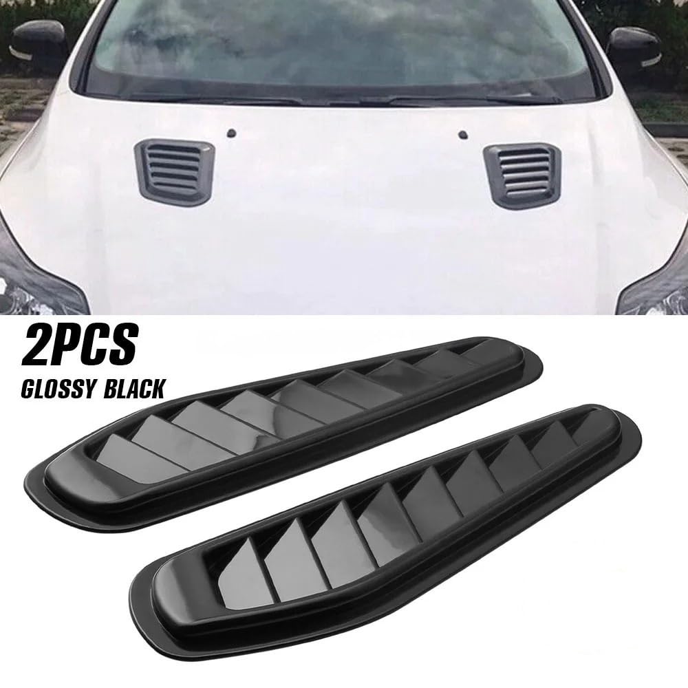 Adesivo Strisce Cofano e Tetto Auto 2 pezzi di motori universali Porta ventilazione cofano motore Auto Accessori modifica della decorazione presa d'aria finta(Carbon fibre)