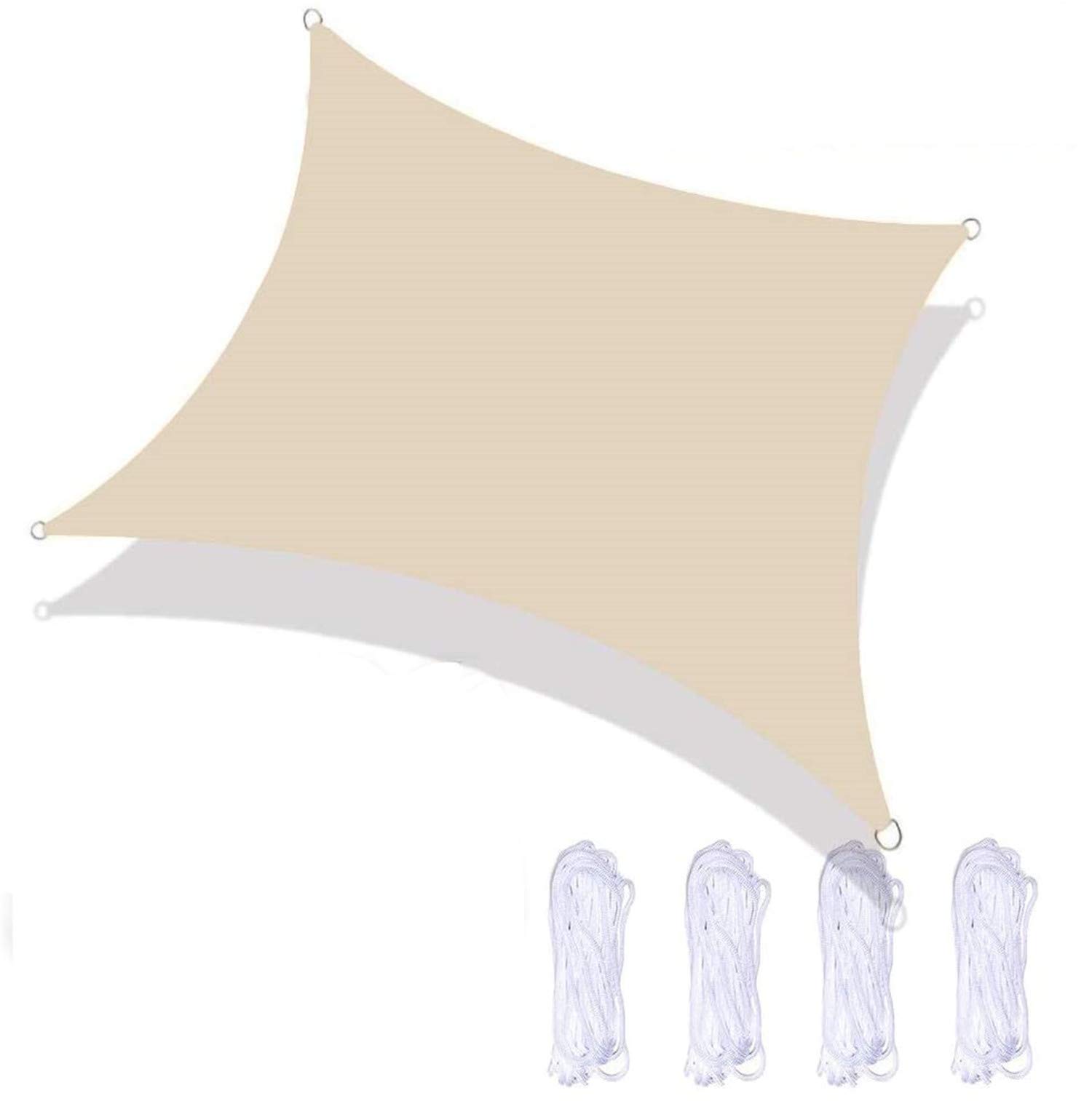 Voile d'ombrage imperméable 3x5m toile de protection UV jardin et terrasse avec cordes