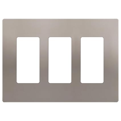 ENERLITES Elite Series Screwless Decorator Wall Plate Child Safe Outlet Cover, Size 3-Gang 4.68
