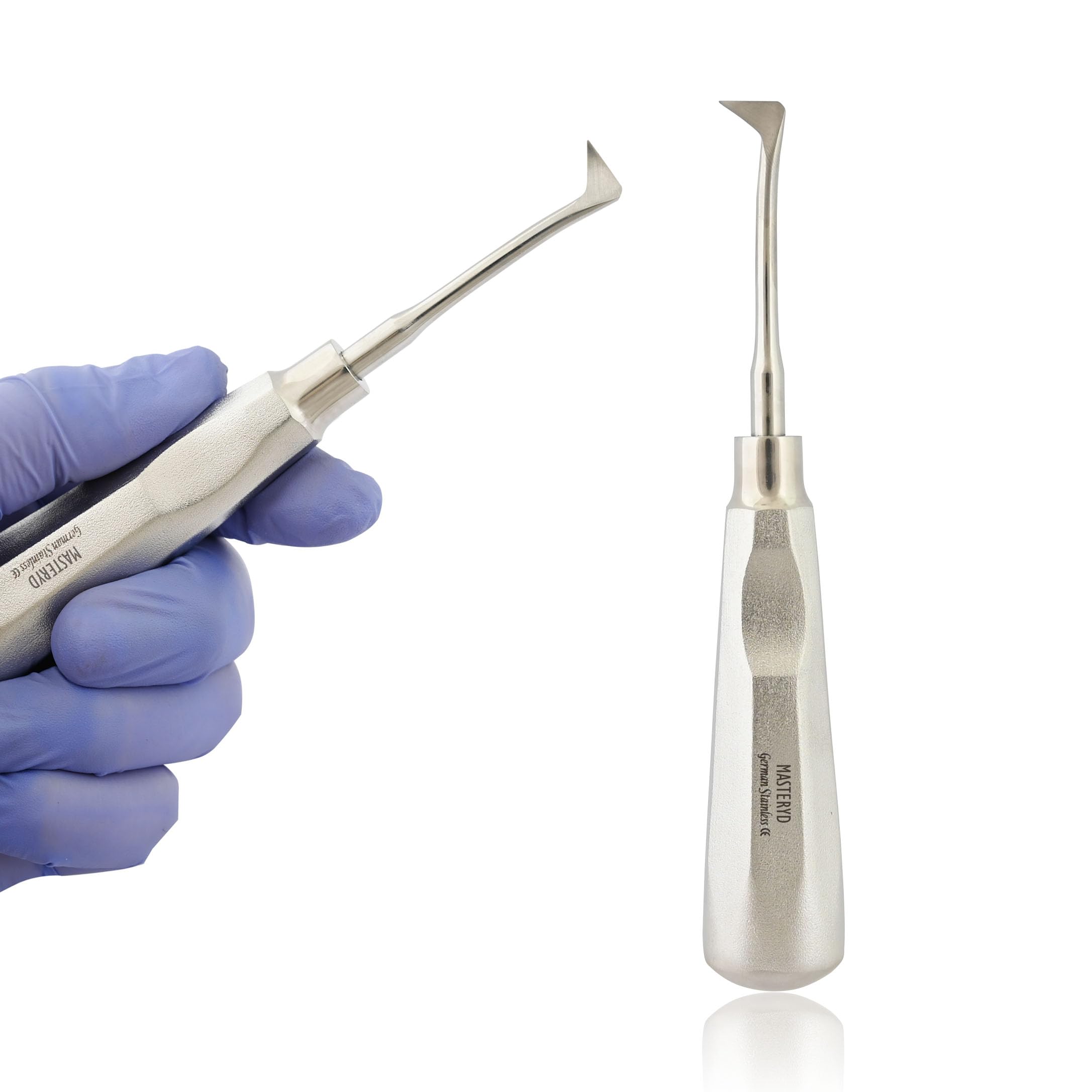 MASTERYD Dental SELDIN E4L & E4R Root Elevator Left & Right Hand Short Blast Hollow Handle Stainless Steel Dental Extraction INSTRUEMENTS