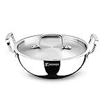 BERGNER TriPro Tri-Ply Stainless Steel 24cm (3 L) Deep Kadai/Kadhai with Stainless Steel Lid, Durable Stay Cool Handles, Healthy Cooking, Less Oil Use, Easy to Clean – Induction and Gas Stove Ready