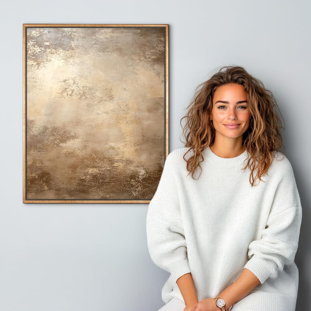 Bildershop-24 Cornice per giunti ombreggiati Lamia, 100 x 120 cm, foglio d'oro, Kit di autoassemblaggio fai da te
