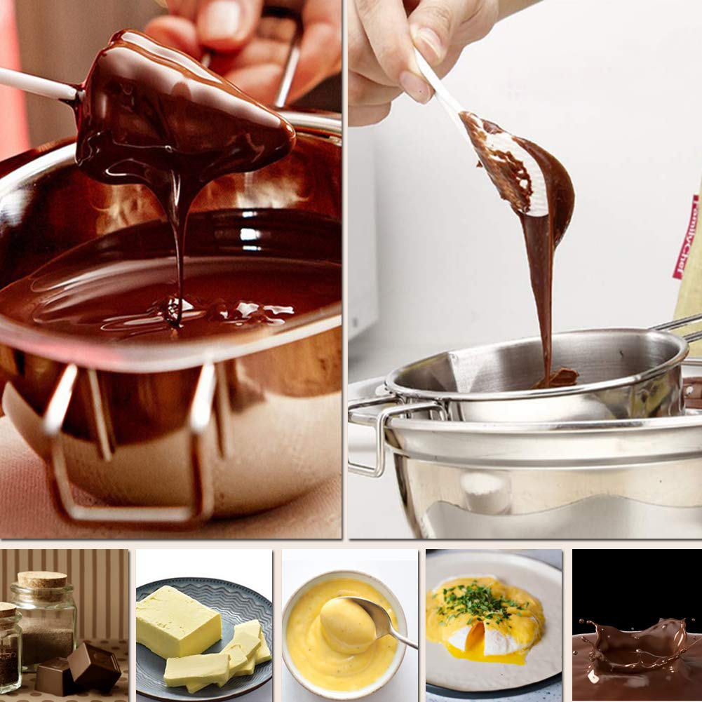 Olla de acero inoxidable de doble caldera para derretir chocolate, dulces y velas (acero 18/8, capacidad de 2 tazas, 16.2 fl oz) 6