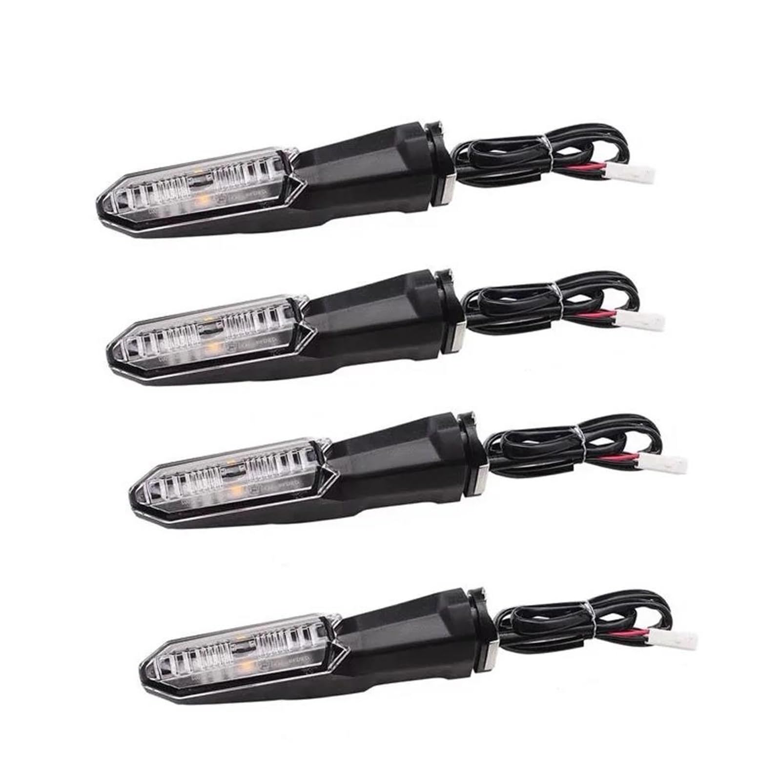 Intermitentes para Kawasaki para V&ersys 650 1000 X250 X300 Luces Intermitentes LED para Motocicletas Intermitentes Delanteros Y Traseros Lámpara señal(4 Piezas Transparentes)