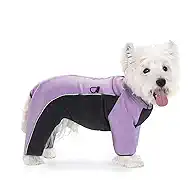 Fleece Dog Coat for Small Medium Dog,Pullover Pajamas Jumpsuit Bodysuit Puppy Coats with Legs, Pet Windproof Warm Cold Weather Jacket Full Body Vest Cozy Snowsuit Outfit Clothes (Purple, XXL)