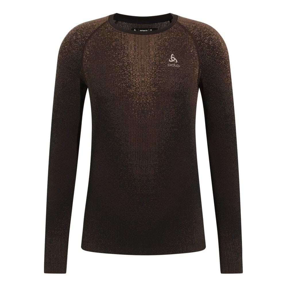 Odlo Herren Performance Warm Blackcomb Crew Neck Longsleeve Laufbekleidung Unterhemd Fudge - Braun M