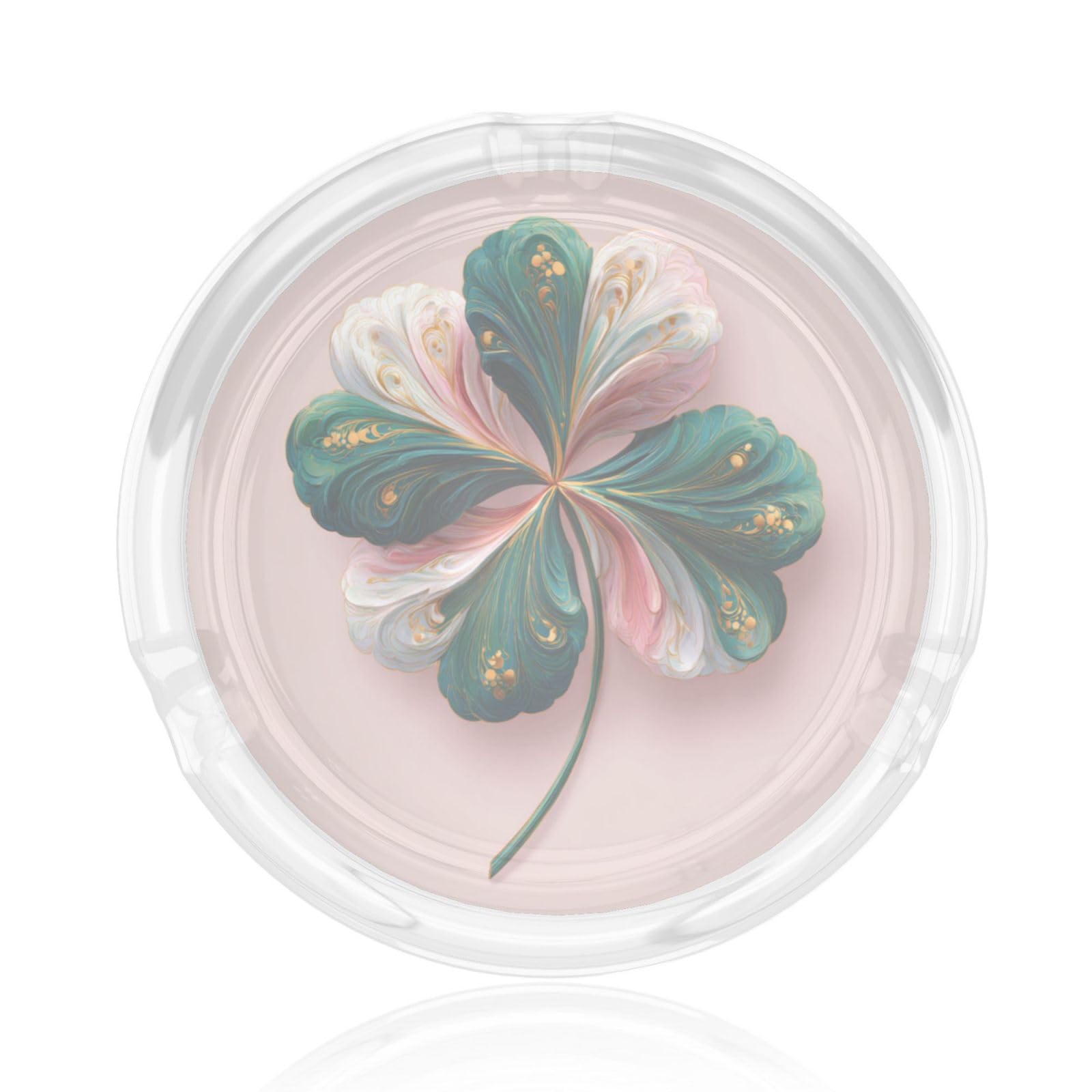 Elegant 3d Clover Glass Ashtray For Cigarettes Ash Trays Case For Home Office Decor