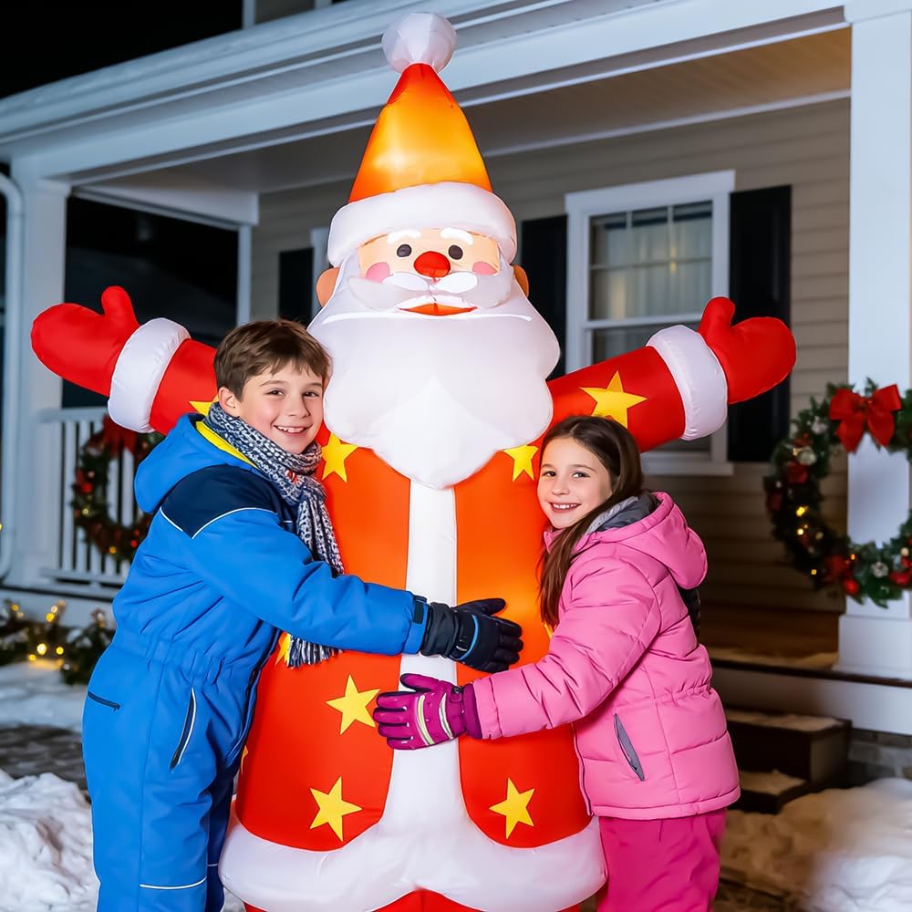 8FT Christmas Inflatables Santa Claus Outdoor Yard Decorations, Christmas Blow up Santa with LED Lights, Winter Outside Decor for Holiday Party Patio Garden Lawn, Xmas New Year Kids Gifts (Santa) - Image 4